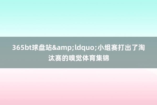 365bt球盘站&ldquo;小组赛打出了淘汰赛的嗅觉体育集锦